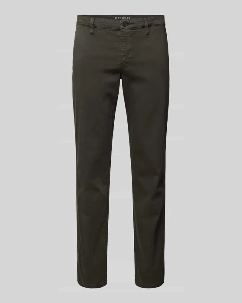 MAC Jeans Regular Fit Chino mit seitlichen Eingrifftaschen Modell 'Lennox Oliv
