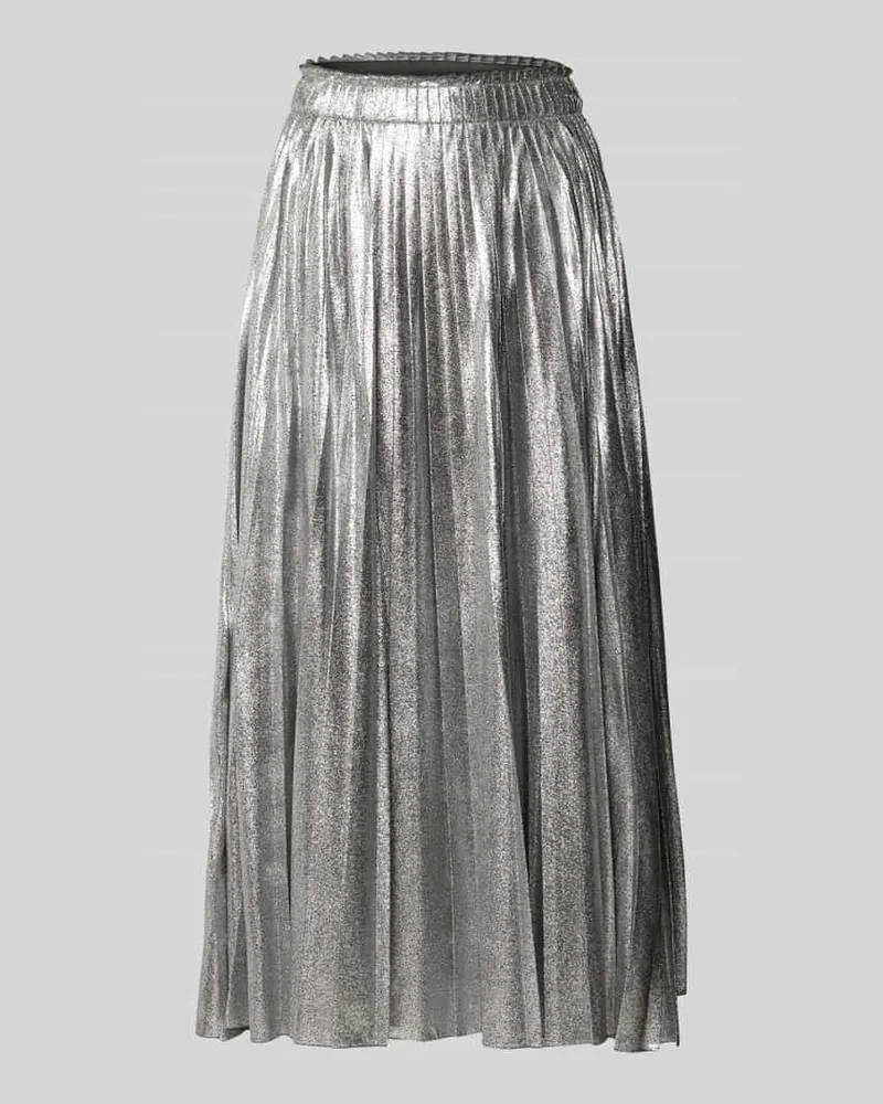 Max Mara Midirock mit Kellerfalten Modell 'GAMMA Silber