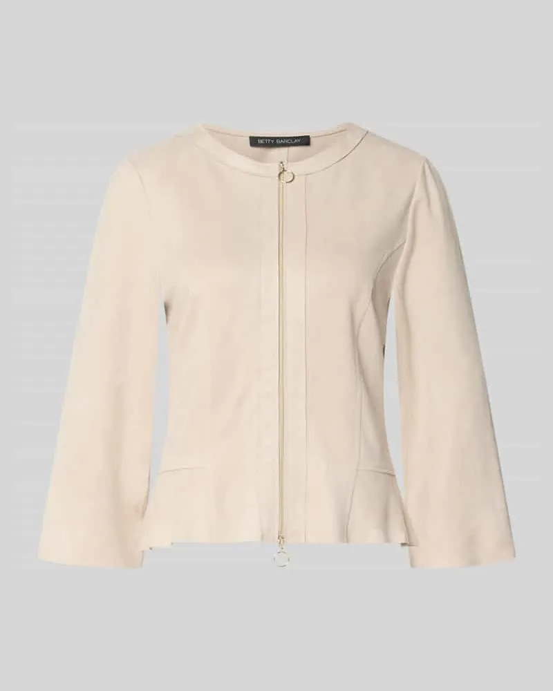 Betty Barclay Blazer mit Zweiwege-Reißverschluss und 3/4-Arm Beige