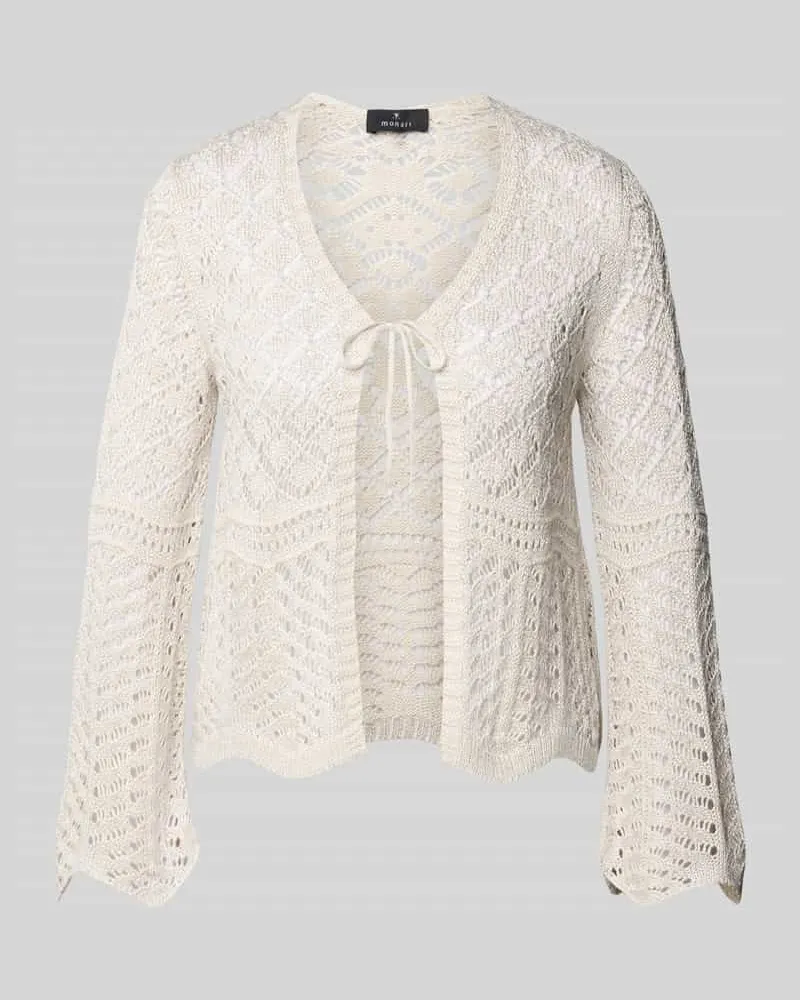 monari Cardigan mit Lochmuster Sand