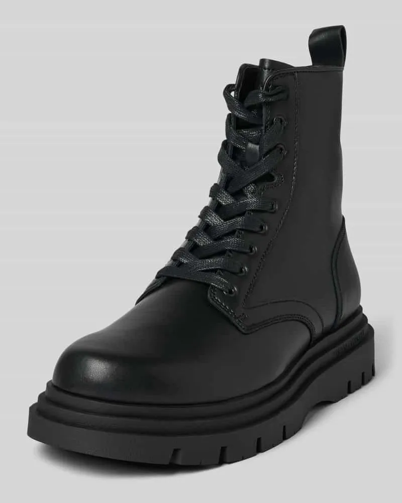 Armani Exchange Schnürstiefel mit Reißverschluss Black