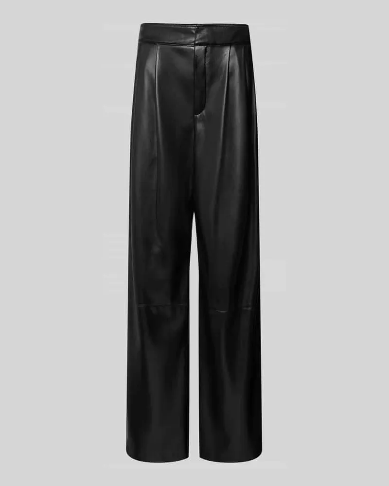 HUGO BOSS Relaxed Fit Weite Hose mit Bundfalten Modell 'TADESA Black