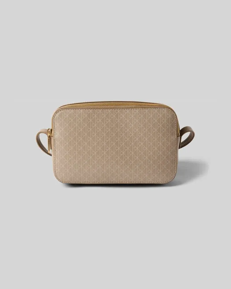 Calvin Klein Camera Bag mit Allover-Logo-Print Beige