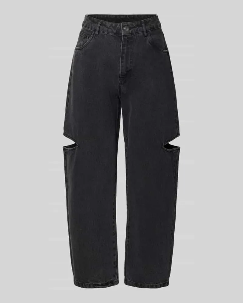Karo Kauer Wide Leg Jeans mit Cut Out Anthrazit