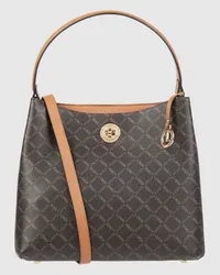 L.CREDI Hobo Bag mit Logo-Muster Modell 'Filiberta Mittelbraun