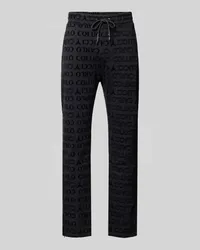 Carlo Colucci Straight Leg Sweatpants mit Label-Muster Black