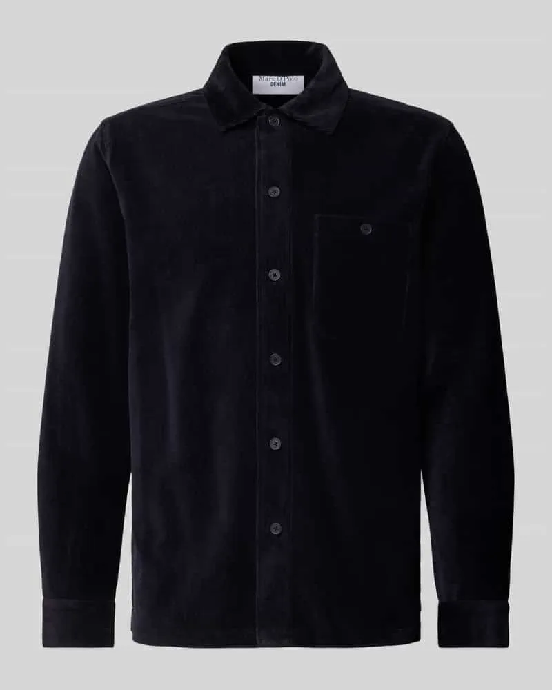 Marc O'Polo Relaxed Fit Freizeithemd aus reiner Baumwolle Marine