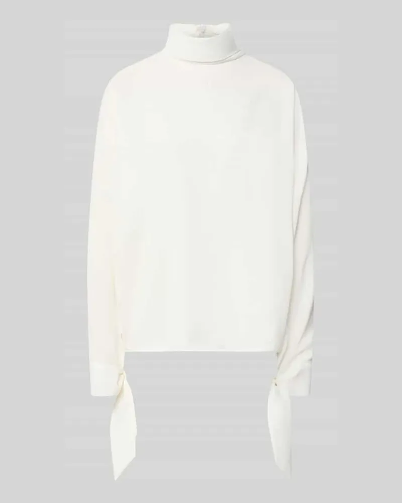 Emporio Armani Relaxed Fit Langarmbluse mit Rollkragen Offwhite