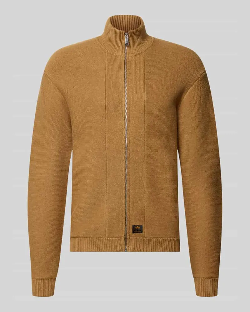 Alpha Industries Strickjacke aus Viskose-Mix mit Reißverschluss Gelb
