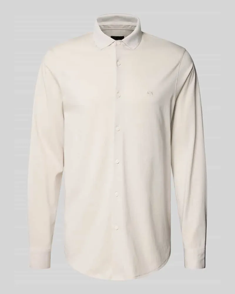 Armani Exchange Regular Fit Freizeithemd mit Haifischkragen Stein