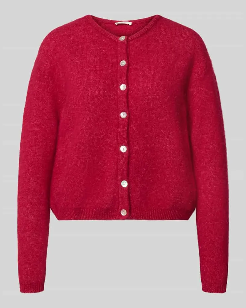 American Vintage Cardigan aus Woll-Mix mit Rundhalsausschnitt Modell 'VITOW Bordeaux