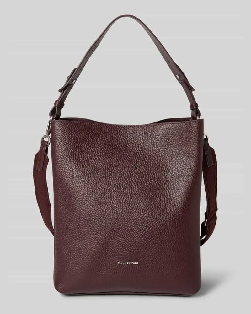 Marc O'Polo Henkeltasche aus genarbtem Rindsleder Aubergine