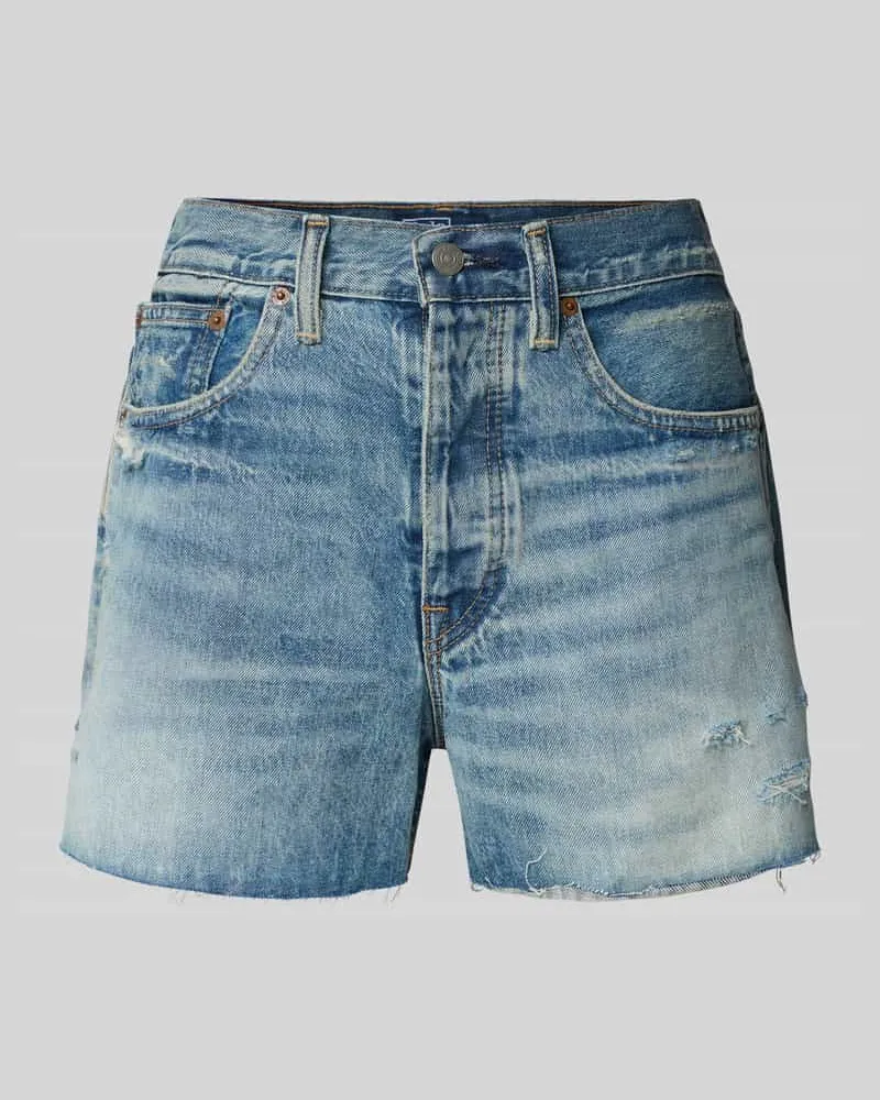 Ralph Lauren Regular Fit Jeansshorts im Destroyed-Look Jeansblau