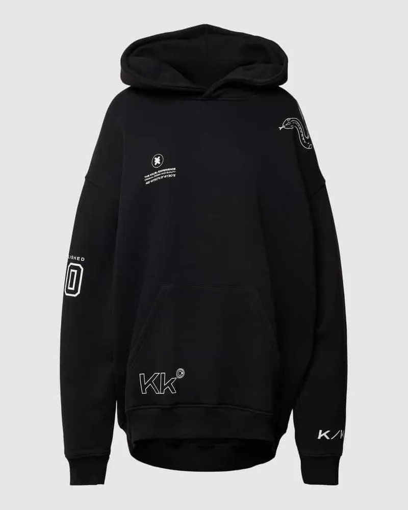 Karo Kauer Oversized Hoodie mit Label-Prints Black