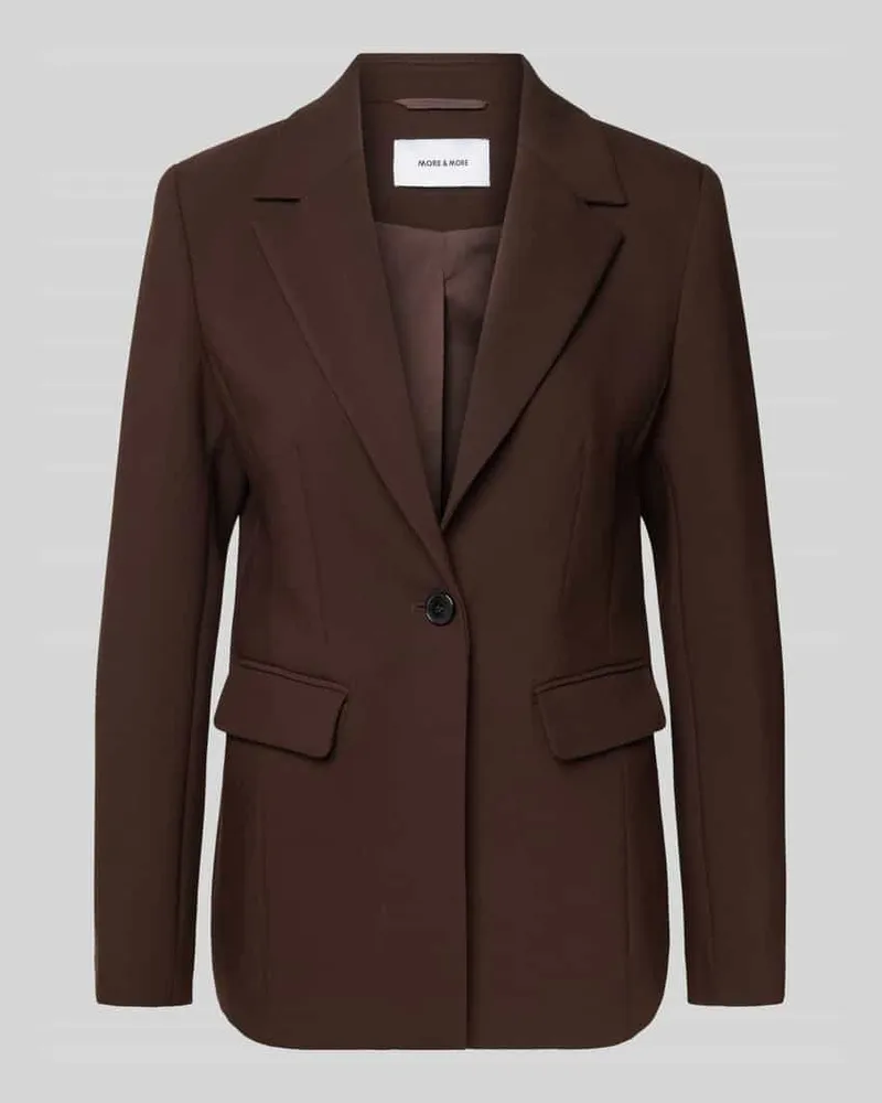 More & More Slim Fit Blazer mit Pattentaschen Schoko