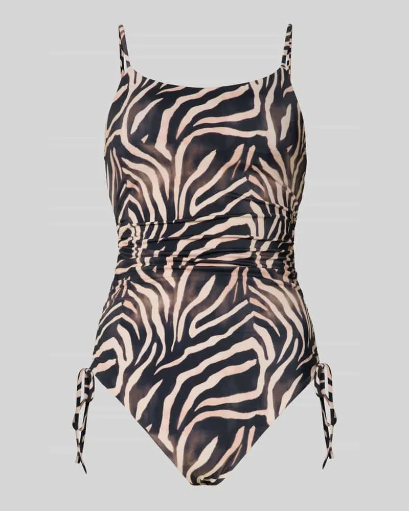 HUGO BOSS Badeanzug mit seitlichen Raffungen Modell 'FANCY Black