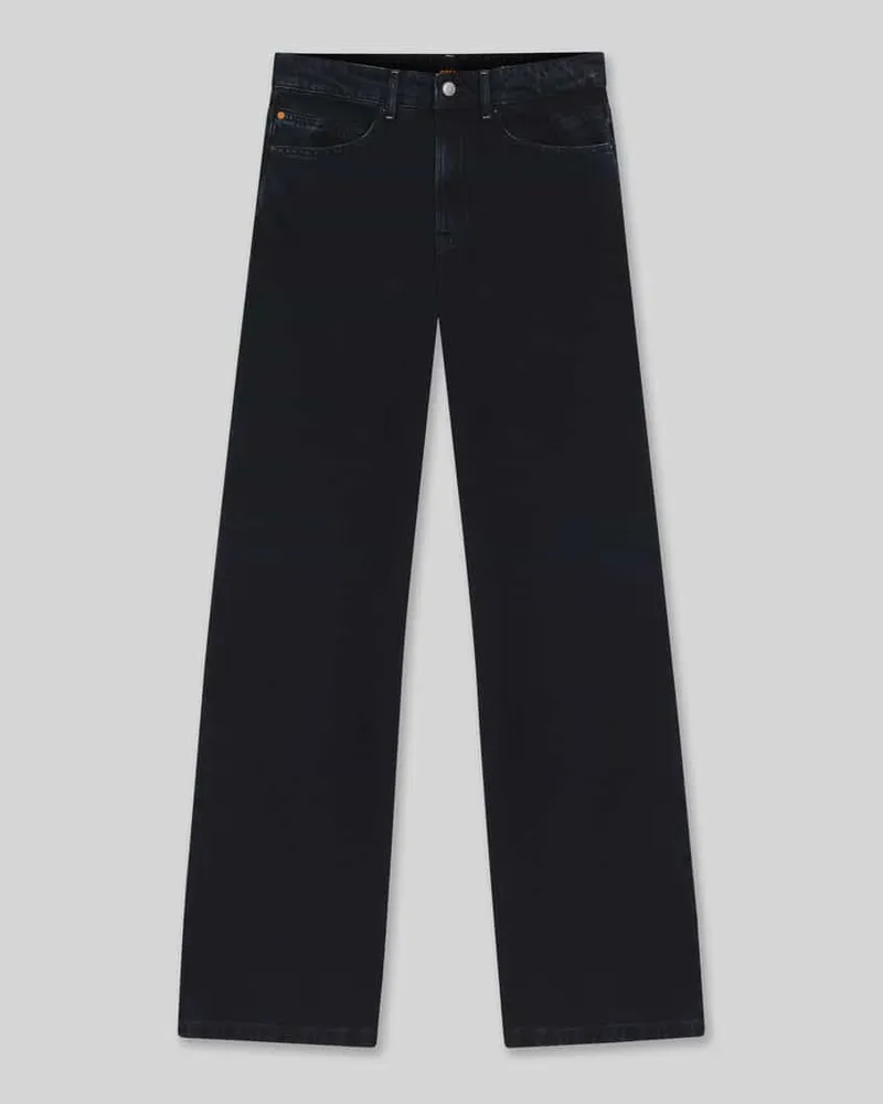 HUGO BOSS Wide Leg Jeans aus reiner Baumwolle Modell 'MARLENE Dunkelblau