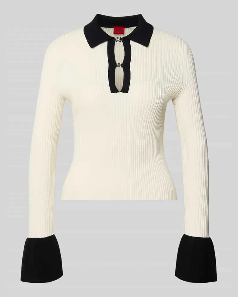 HUGO BOSS Slim Fit Poloshirt aus Viskose-Mix Modell 'SHARRO Offwhite