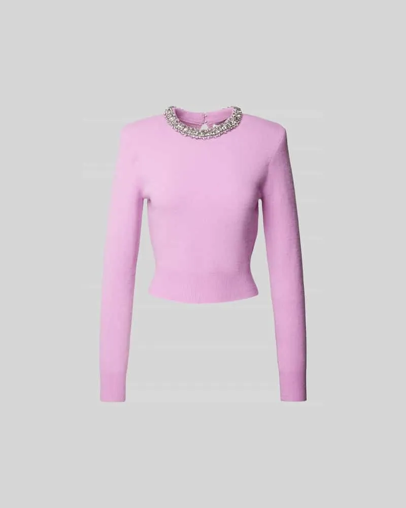 Self-Portrait Pullover mit Woll-Anteil Pink