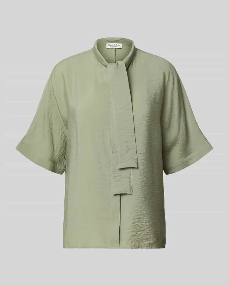Marc O'Polo Relaxed Fit Schluppenbluse aus Viskose-Mix Hellgruen