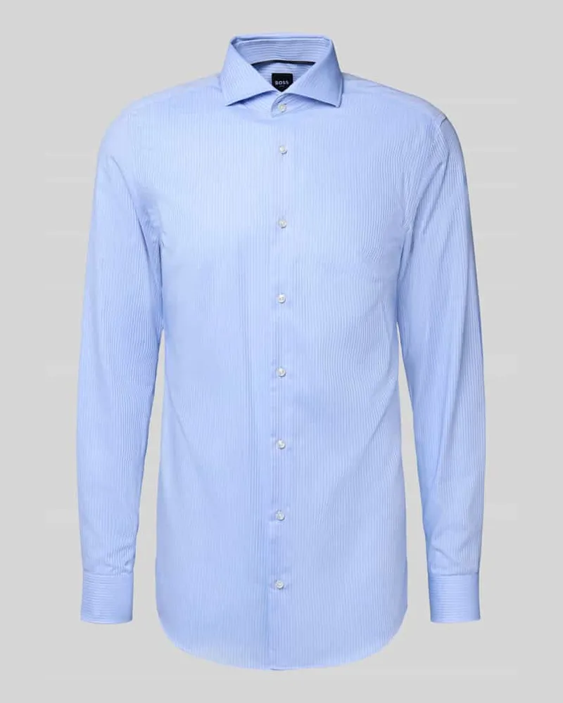 HUGO BOSS Slim Fit Businesshemd aus reiner Baumwolle Bleu