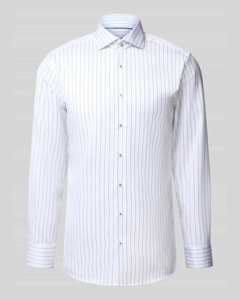 Eterna Slim Fit Businesshemd mit Kentkragen Weiss