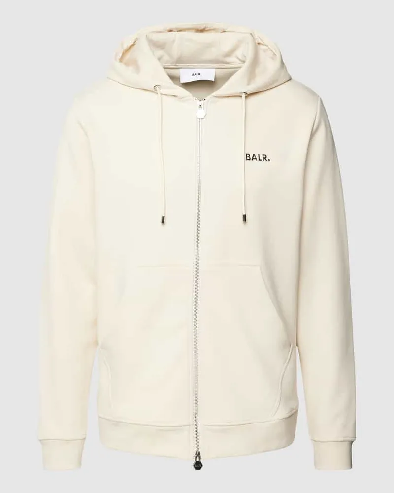 BALR. Regular Fit Sweatjacke mit Reißverschluss Offwhite