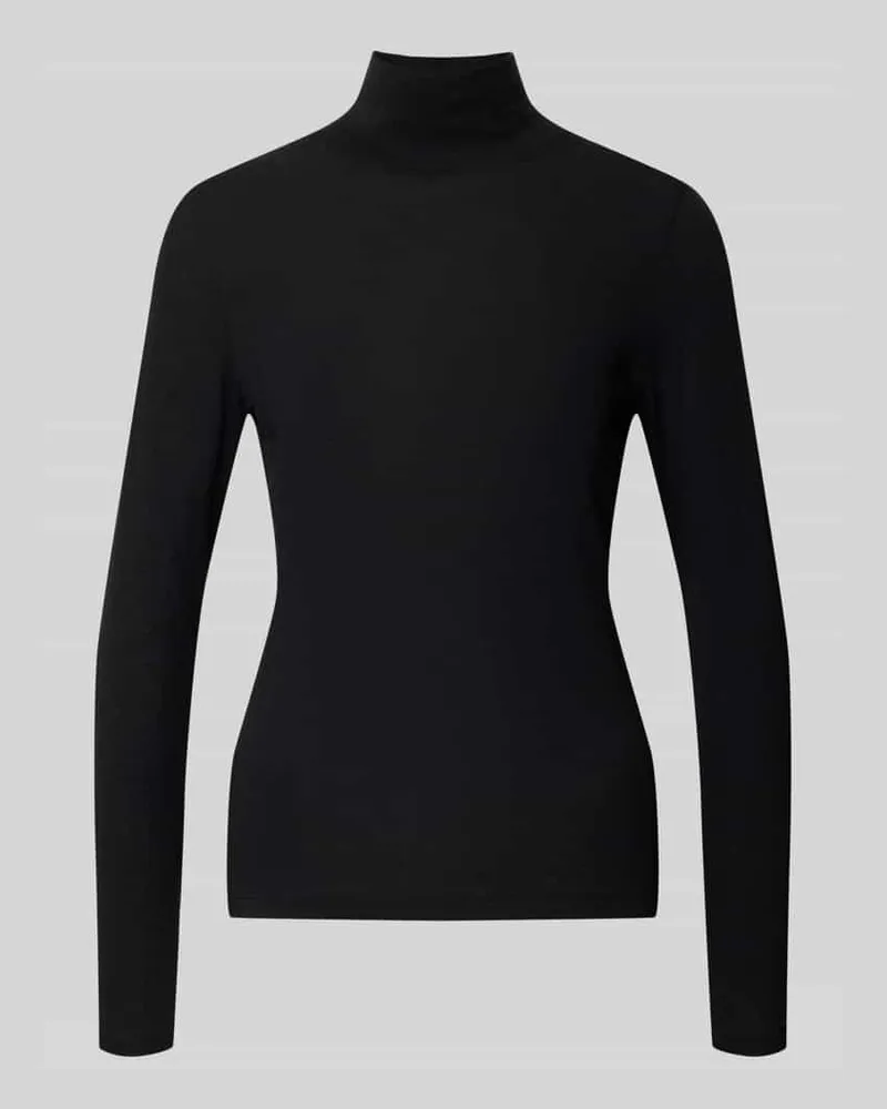windsor. Longsleeve aus Lyocell-Mix mit Stehkragen Black