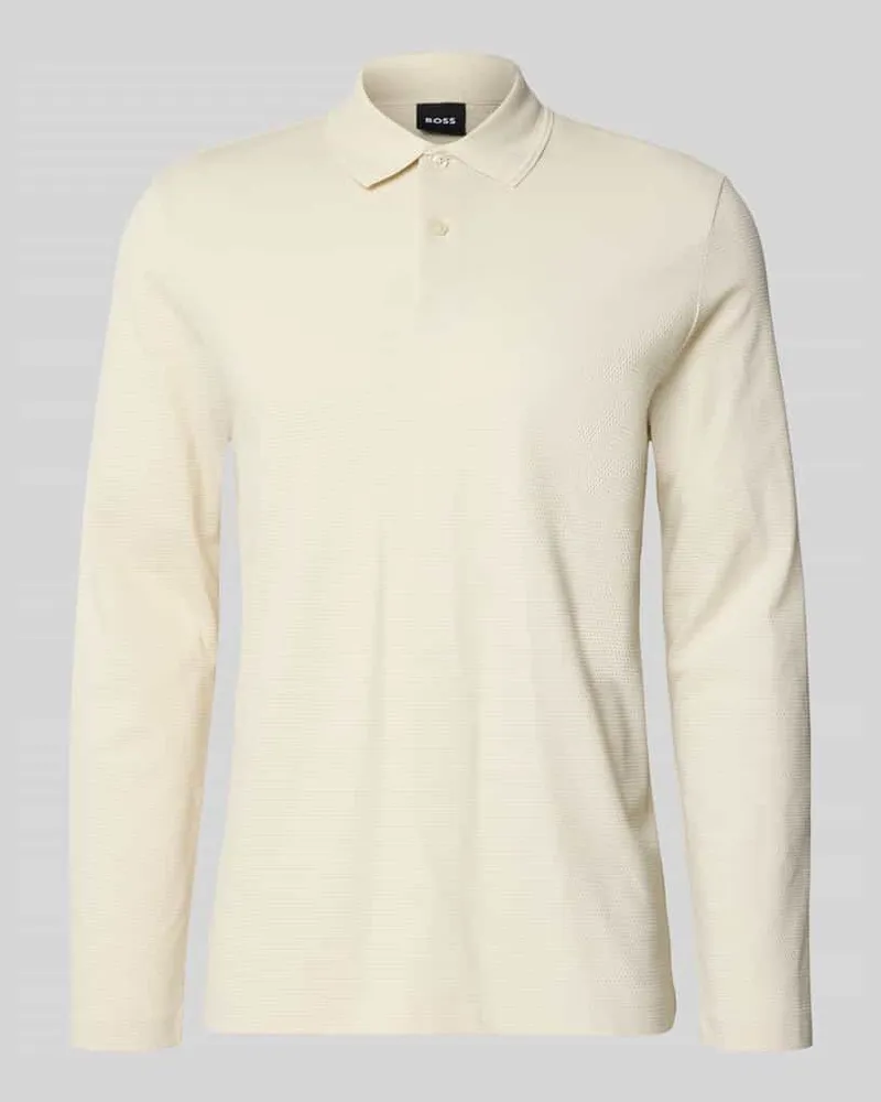 HUGO BOSS Regular Fit Poloshirt aus Baumwoll-Mix Modell 'PITTMAN 240 Offwhite