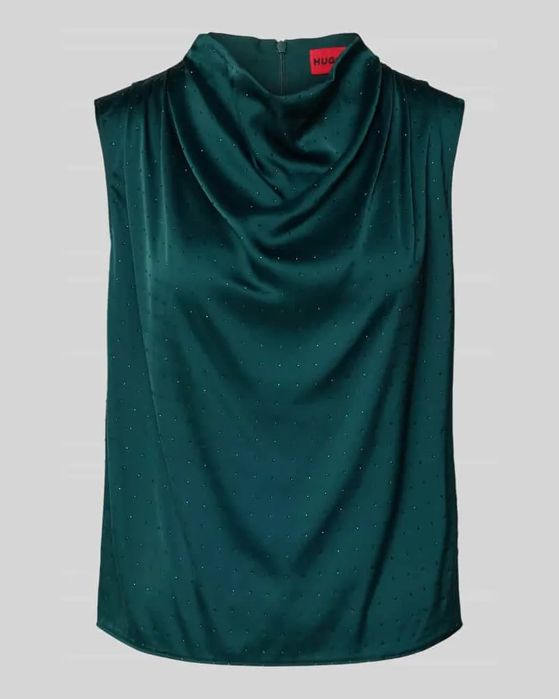 HUGO BOSS Regular Fit Blusenshirt mit Wasserfallkragen Modell 'CASMINI Dunkelgruen