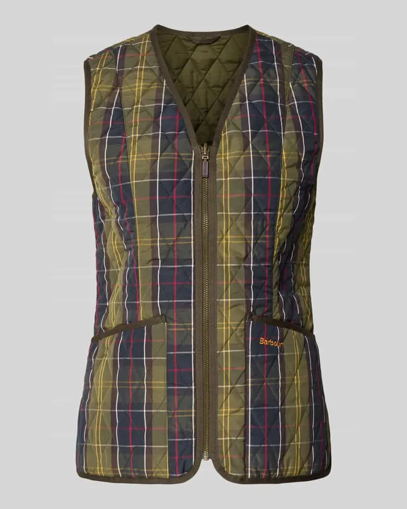 Barbour Regular Fit Weste mit Allover-Muster Modell 'TARTAN BETTY LINER Oliv