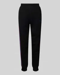 EA7 Tapered Fit Sweatpants mit Label-Streifen Black