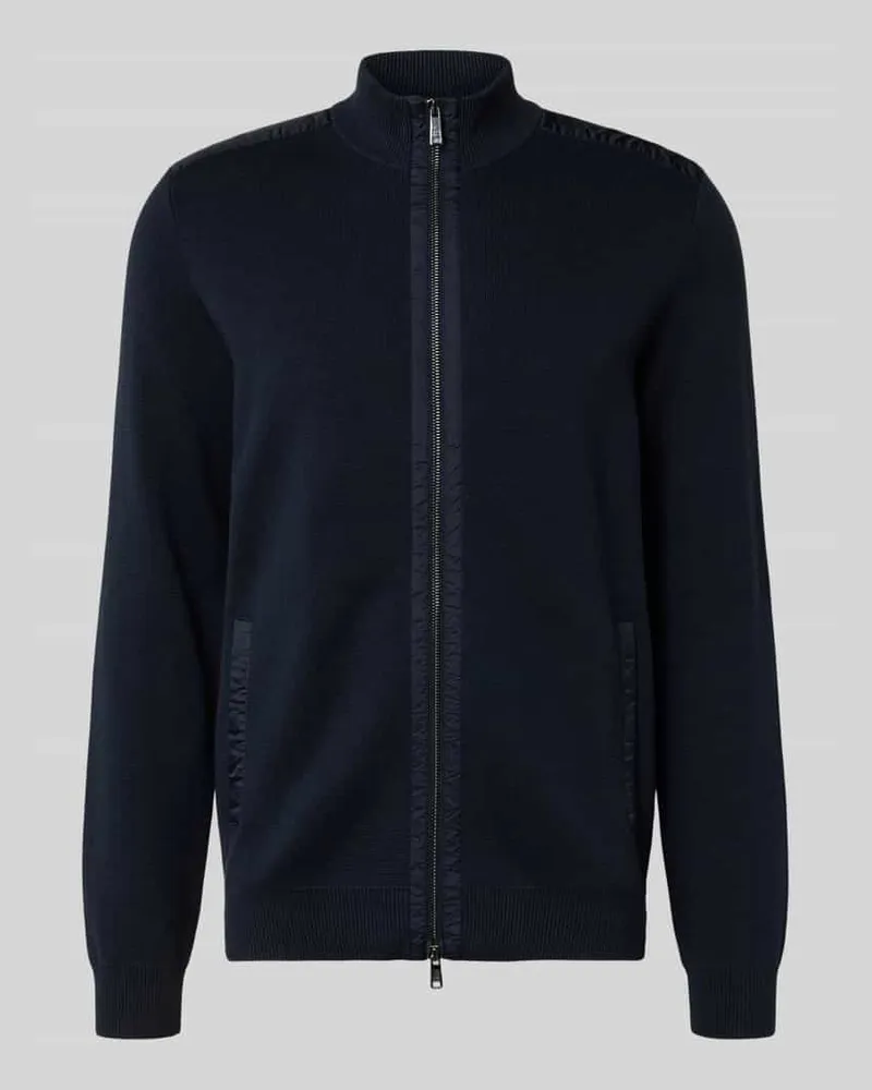 Christian Berg Strickjacke mit Reißverschluss Marine