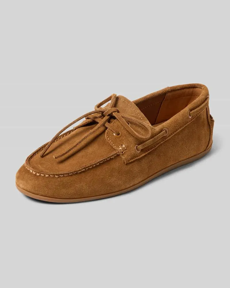 Inuovo Loafer aus echtem Leder mit Zierschleife Camel