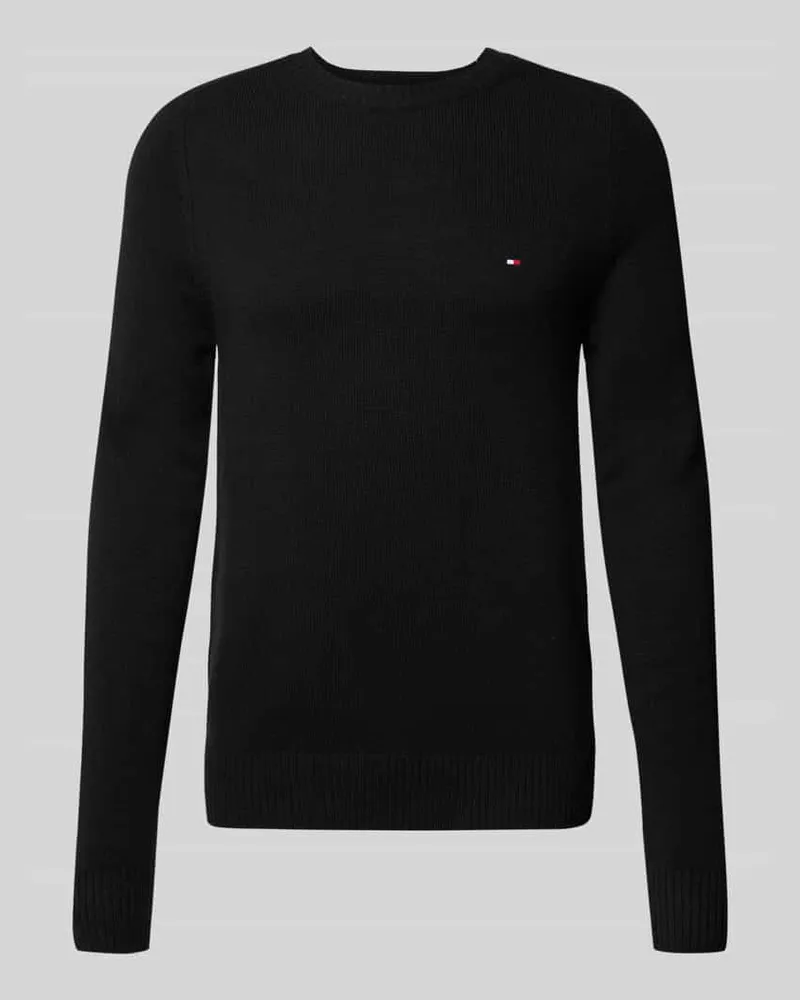 Tommy Hilfiger Regular Fit Strickpullover aus feinster Wolle Black