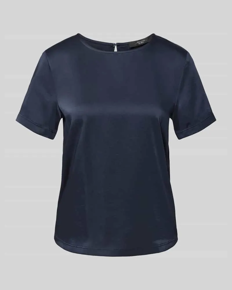 Max Mara Regular Fit T-Shirt aus Satin und Jersey Modell 'GILBERT Marine