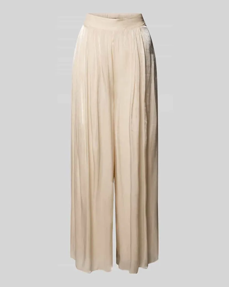 Rinascimento Wide Leg Hose aus fließendem Stoff mit elastischem Bund Beige