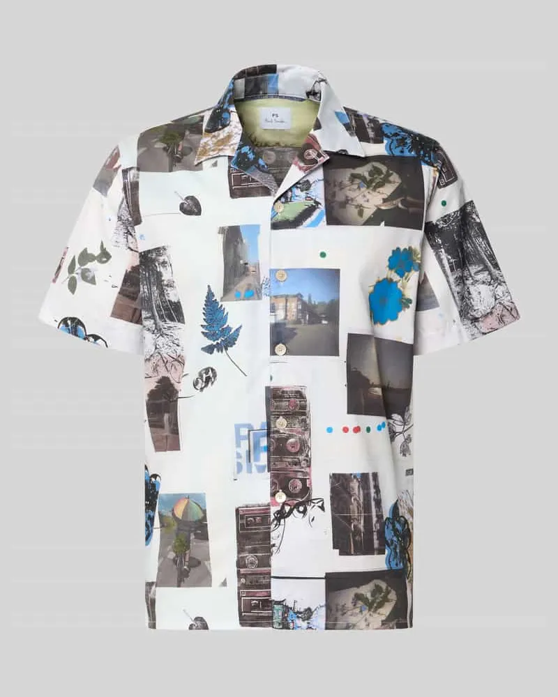 Paul Smith Casual Fit Freizeithemd mit Fotoprints Weiss