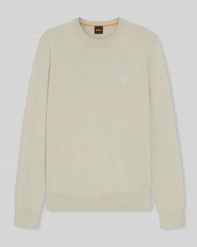 HUGO BOSS Regular Fit Pullover aus Baumwoll-Kaschmir-Mix Modell 'Kanovano_S Beige