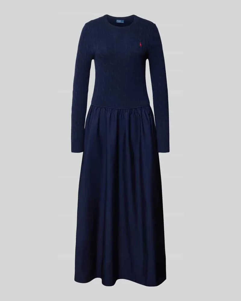 Ralph Lauren Tailliertes Midikleid aus Lanawoll-Mix mit Kaschmir-Anteil Marine