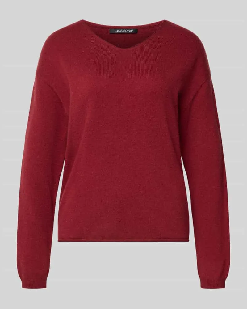 Luisa Cerano Strickpullover aus Baumwoll-Kaschmir-Mix Kirsche