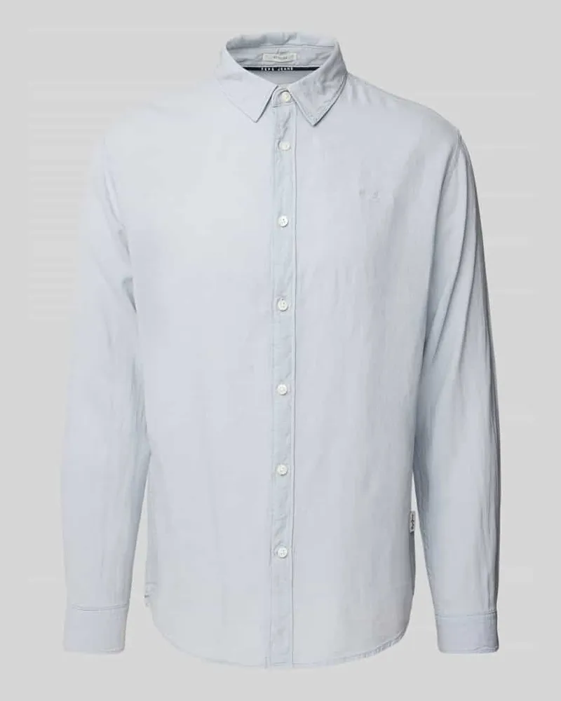 Pepe Jeans Freizeithemd mit Knopfleiste Modell 'ARNAU Jeansblau