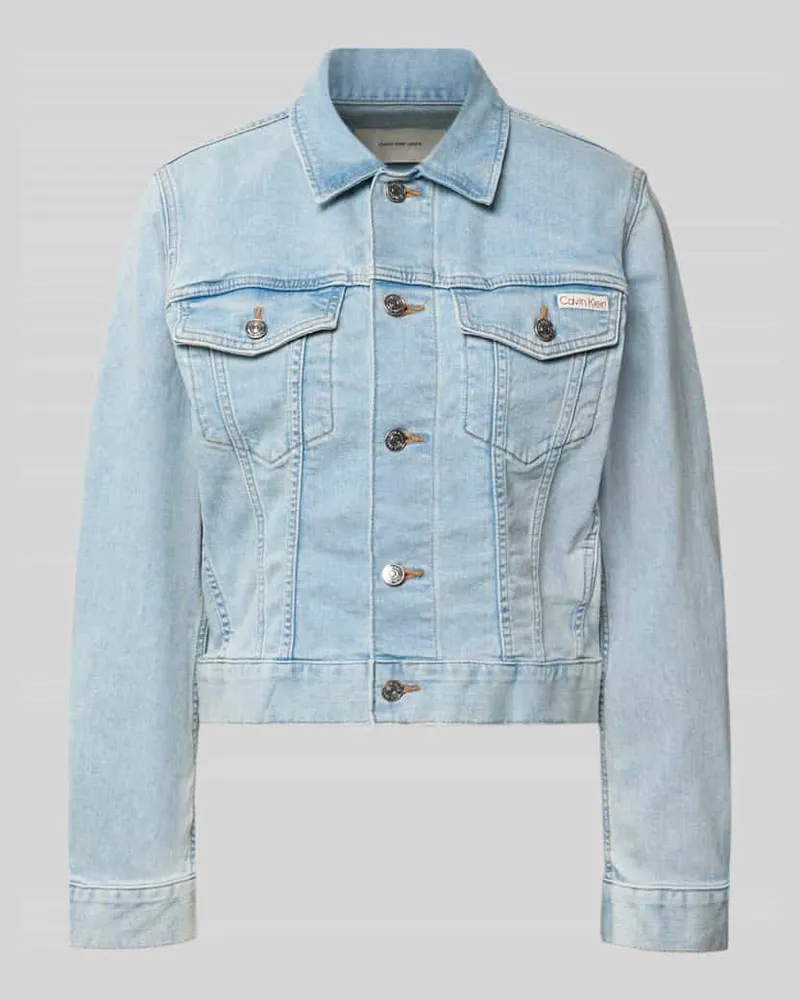 Calvin Klein Relaxed Fit Jeansjacke aus reiner Baumwolle Hellblau