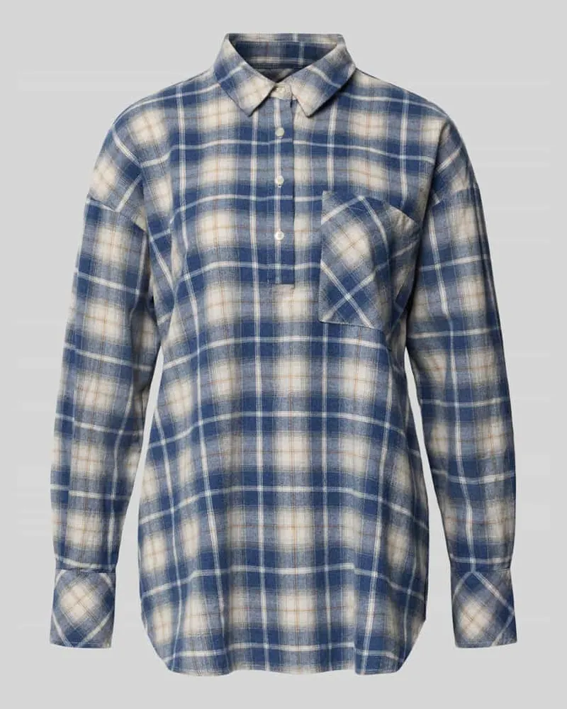 Emily van den Bergh Relaxed Fit Bluse mit Knopfleiste und Brusttasche Mittelgrau