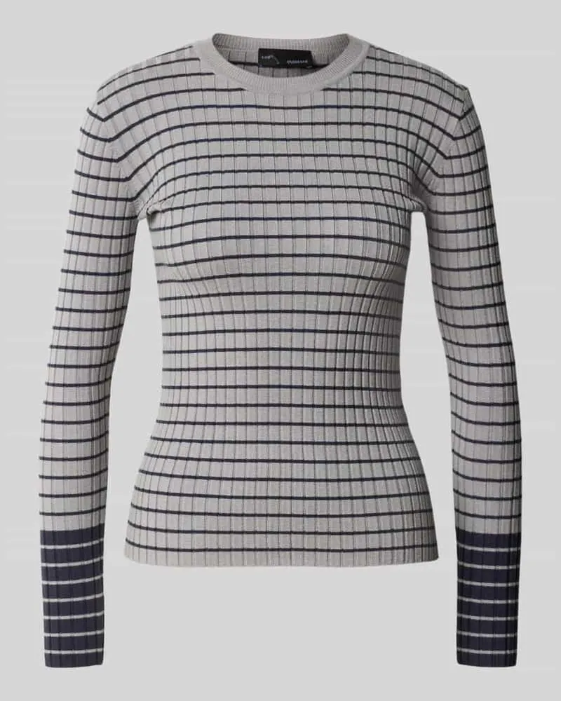Emporio Armani Skinny Fit Pullover aus Viskose-Mix Mittelgrau