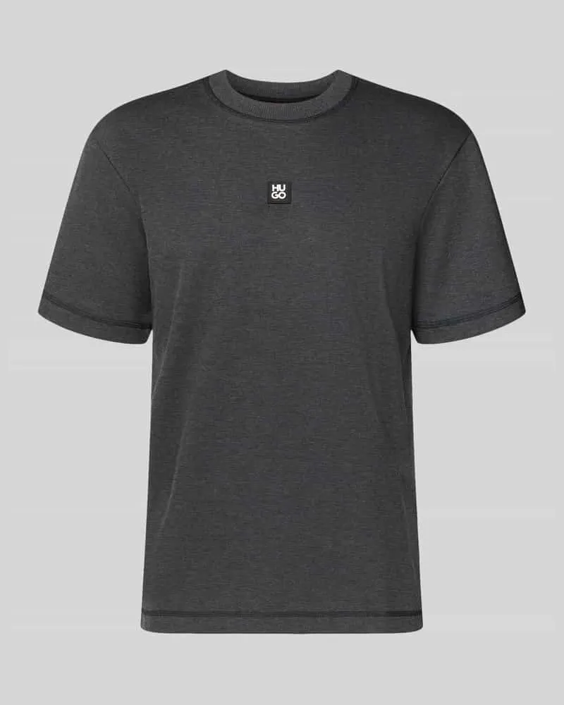 HUGO BOSS Regular Fit T-Shirt mit Baumwoll-Anteil Modell 'DILANSO Mittelgrau