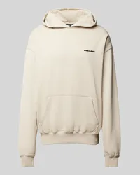 PEGADOR Oversized Hoodie mit Label-Stitching Beige