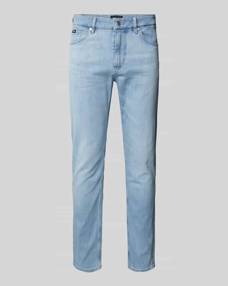 HUGO BOSS Slim Fit Jeans im 5-Pocket-Design Modell 'Delaware Hellblau