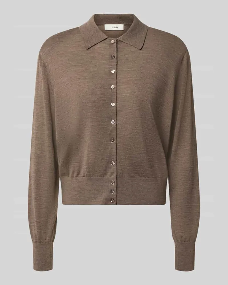 ba&sh Regular Fit Cardigan aus reiner Wolle Modell 'BOSTON Taupe