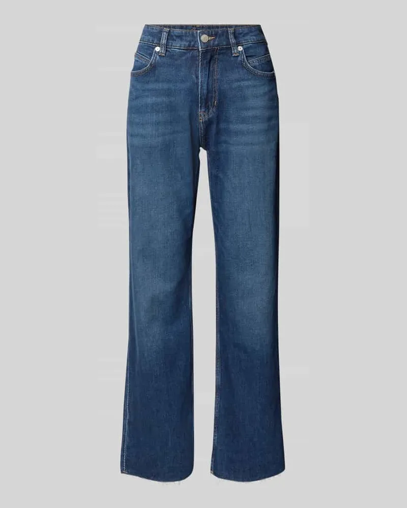 HUGO BOSS Regular Fit Bootcut-Jeans aus Baumwoll-Mix Modell 'C_ANGELA MR Dunkelblau